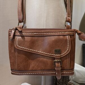 b.o.c. • Small/Compact Brown Crossbody Bag With Buckle Detail - In EUC!